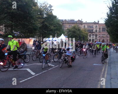 #space4cycling ride Monday 30th Sept 6.30pm, Manchester, UK Stock Photo