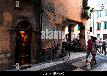 Restaurant in historic center, Verona, Veneto, Italy Stock Photo