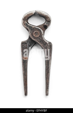 old rusty pliers on white Stock Photo