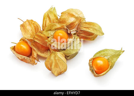 phisalis exotic fruit on white Stock Photo
