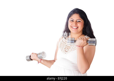 1 indian Pregnancy Woman Work Out Stock Photo