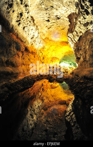 Cueva de los Verdes cave system, Lanzarote, Canary Islands, Spain Stock Photo