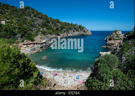 Beach, Deia, Mallorca, Balearics, Spain Stock Photo