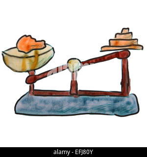 watercolor red scales cartoon drawing isolated on white background ...