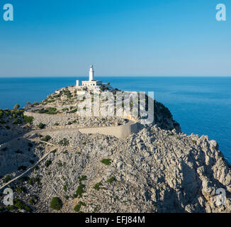 Lighthouse at Cape Formentor in the Coast of North Mallorca, Spain ( Balearic Islands ) Stock Photo