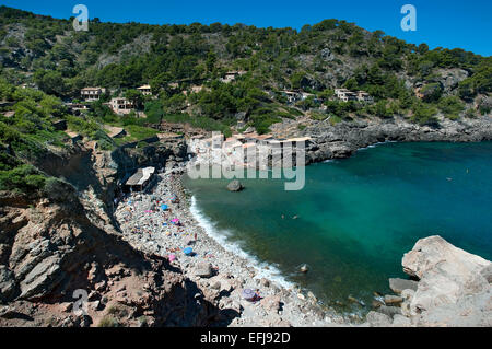 Beach, Deia, Mallorca, Balearics, Spain Stock Photo