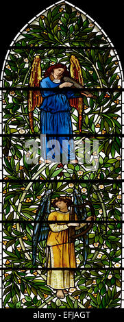 A vision of the Sounds of Heaven by William Morris, The Church of St. Mary, Nun Monkton, North Yorkshire, England Stock Photo