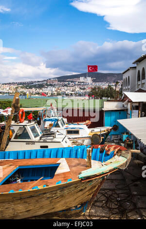 Fishing boats in the harbor of the Black Sea port of Sinop, Turkey, Eurasia. Stock Photo