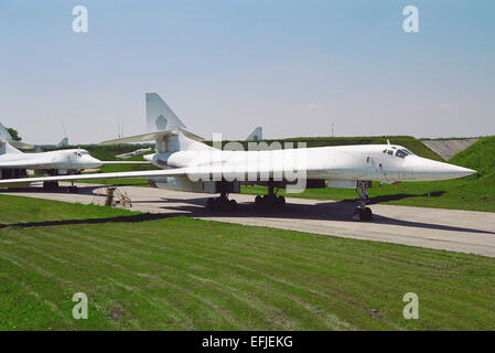 Strategic bomber Tu-160 stored at Pryluky Stock Photo