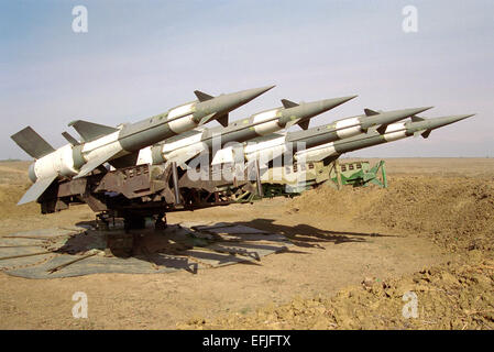 Soviet anti-aircraft missiles. Chauda, Crimea.1999. Stock Photo