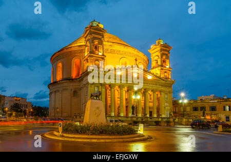 The Famous St Mary's Church in Mosta in Malta sometimes known as the Rotunda of Mosta or the Mosta Dome. It is the third largest Stock Photo