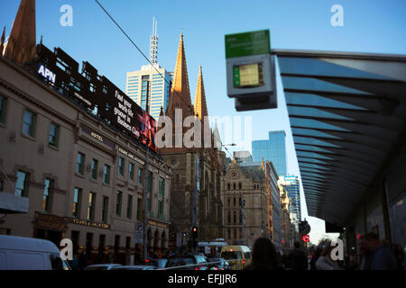 swanston street featuring st paul chathedral Stock Photo