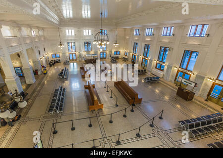 The waiting room of the elegant, recently renovated King Street Station served by Amtrak trains, Seattle, Washington, USA Stock Photo