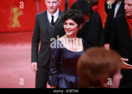 Berlin, Germany. 5th Feb, 2015. Jury member, Audrey Tautou during the 65th Berlin International Film Festival on the red carpet. Credit:  Simone Kuhlmey/Pacific Press/Alamy Live News Stock Photo