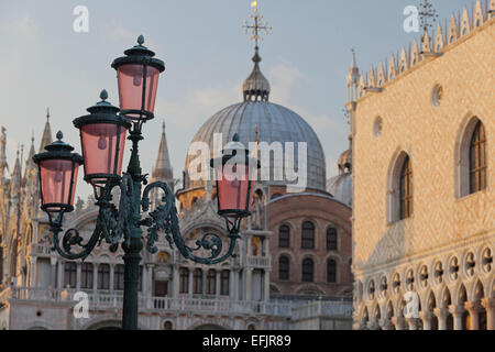 Lantern in front of the Basilica San Marco, Venice, Italy Stock Photo