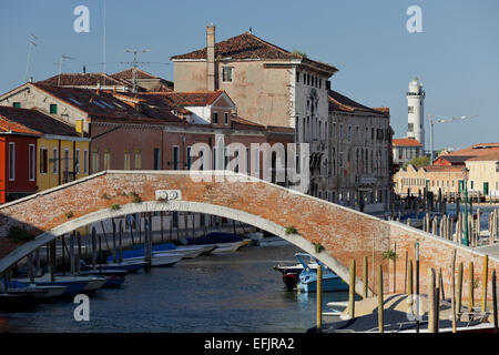 Canale di San Donato, Ponte San Donato, Murano, Venice, Italy Stock Photo