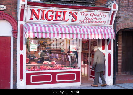Nigel's, English traditional butchers shop in Ashbourne,Derbyshire,England, United Kingdom Stock Photo
