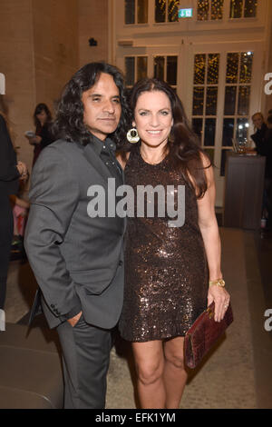 Berlin, Germany. 05th Feb, 2015. Actress Christine Neubauer with her boyfriend Jose Campos at the UFA Opening Gala at Hotel 'Das Stue' as part of the 65th Berlin Film Festival, which runs from 5-15 February 2015. PHOTO: FELIX HOERHAGER/dpa Credit:  dpa picture alliance/Alamy Live News Stock Photo