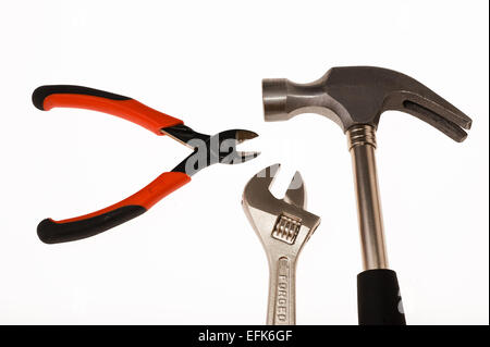 Bricolage tools on white background Stock Photo