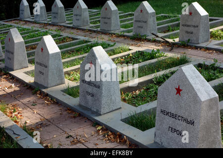 Graves of Soviet unknown soldiers who died during the World War II, Sighisoara, Romania, Eastern Europe Stock Photo