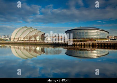 The Armadillo, the SSE Hydro and the River Clyde, Pacific Quay, Glasgow