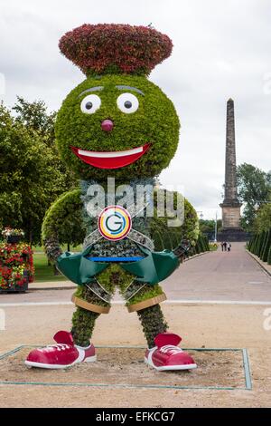 The mascot (Clyde) for the Glasgow commonwealth games 2014 in Glasgow Green, Scotland, Uk Stock Photo