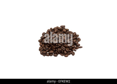 Pile of loose Coffee Beans isolated on white Stock Photo