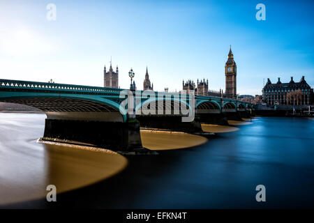 Big Ben is the nickname for the Great Bell of the clock also known as Clock Tower and Elizabeth Tower. Stock Photo