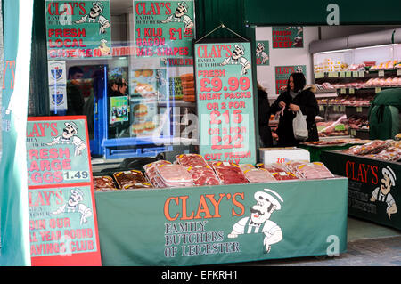 Clays Family Butchers ,Leicester . Stock Photo