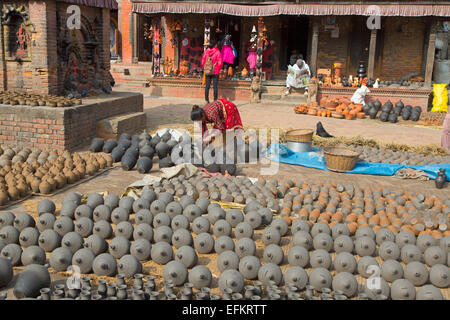 Pottery Square Bhaktapur UNESCO World Heritage Site Kathmandu Valley  Nepal Stock Photo