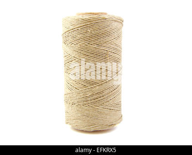 Roll of twine cord on white background Stock Photo