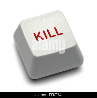 Computer Key Kill Switch Isolated on White Background. Stock Photo