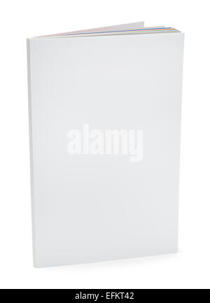 White Magazine with Copy Space Upright Isolated on White Background. Stock Photo