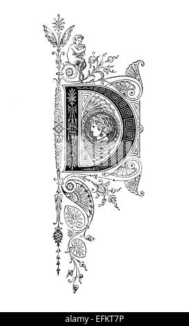 Neoclassical Lettering Romanesque Neoclassical design depicting the letter N. Digitally ...