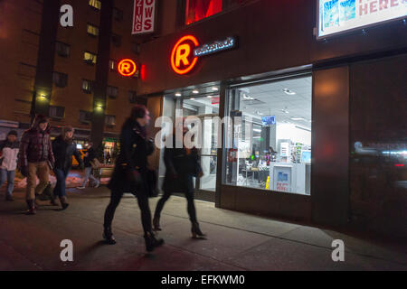 A RadioShack store in Chelsea in New York on Tuesday, February 3, 2015.   RadioShack is reported to be in talks to sell half its stores to Sprint and close the rest in a bankruptcy deal, effectively shutting down the company. (© Richard B. Levine) Stock Photo