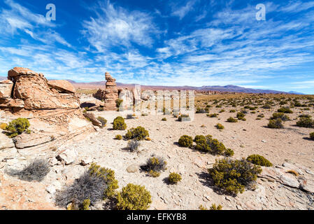 View of the Valley of the Rocks near Uyuni in Bolivia Stock Photo