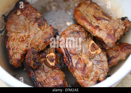 Grilled Lamb Chops Stock Photo