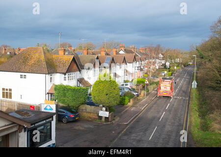 road street in Esher, Surrey,England on a winters day Stock Photo