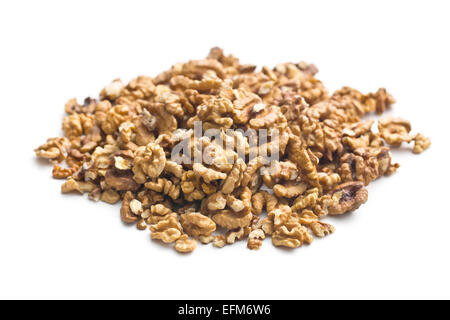 peeled walnuts on white background Stock Photo