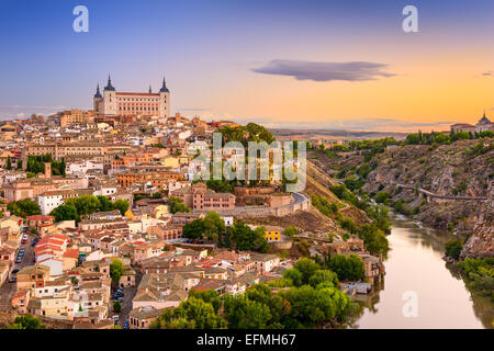 Toledo, Spain old city over the Tagus River. Stock Photo