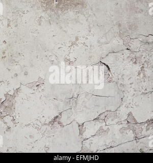 Old cracked white wall surface Stock Photo