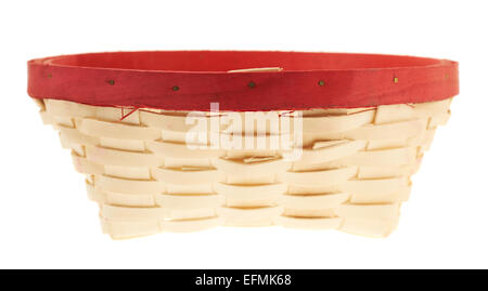 Empty wicker basket isolated Stock Photo