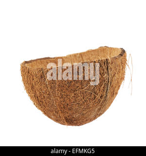 Coconut fruit shell cut in half Stock Photo