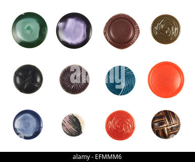 Multiple cloth buttons isolated Stock Photo