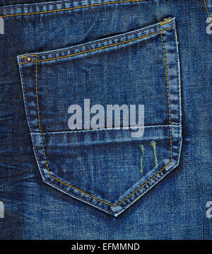 Navy blue jeans back pocket Stock Photo