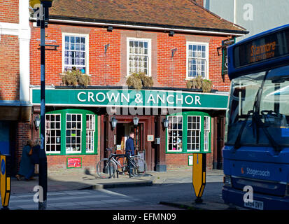 The Crown & Anchor pub in Winchester, Hampshire, England UK Stock Photo