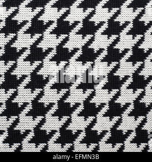 Black and white knitted Houndstooth pattern Stock Photo