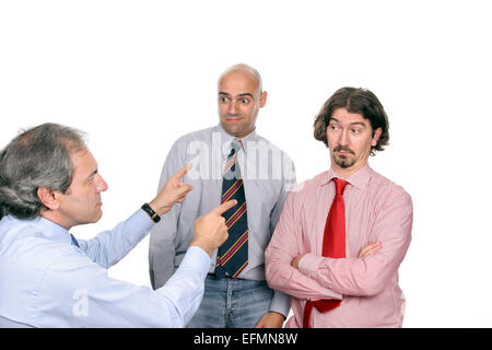 Unhappy business team, isolated in white background Stock Photo