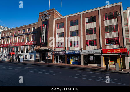 shops china town Birmingham city and genting casino in a row of shops with mr egg Stock Photo