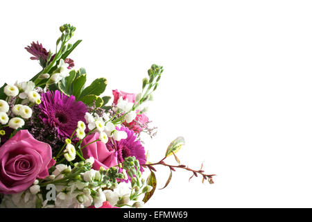 Pink and white flowers isolated on a white background Stock Photo